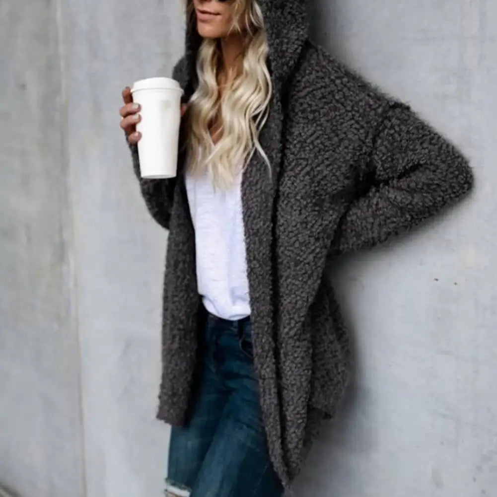 Women's Long Sleeve Hooded Cardigan Coat
