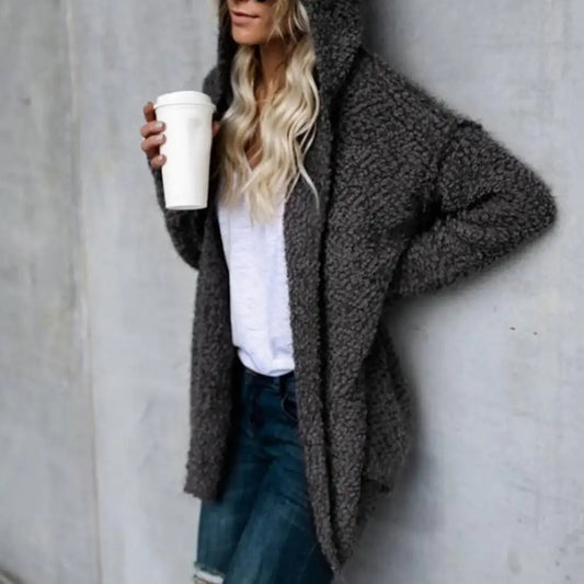 Women's Long Sleeve Hooded Cardigan Coat