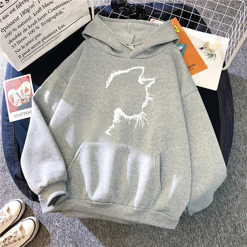 Women's Cute Cat Print Hoodie