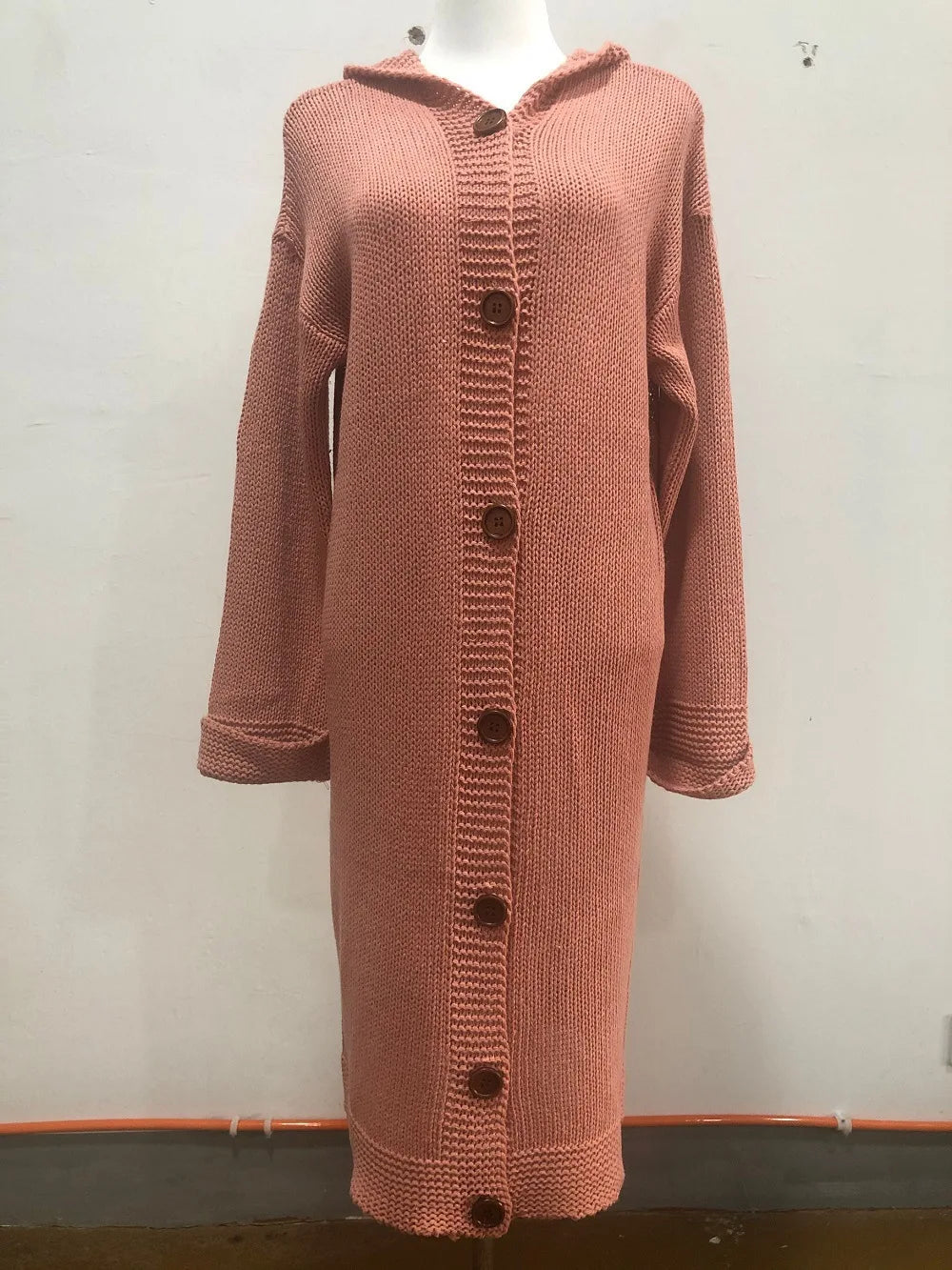 Oversized Hooded Knit Cardigan Coat