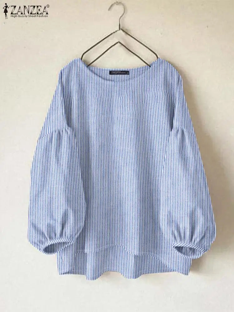 Women's Striped O-Neck Blouse