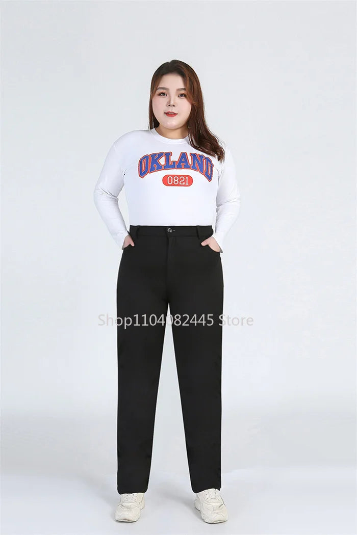 Women's Plus-Size Stretch Black Pants