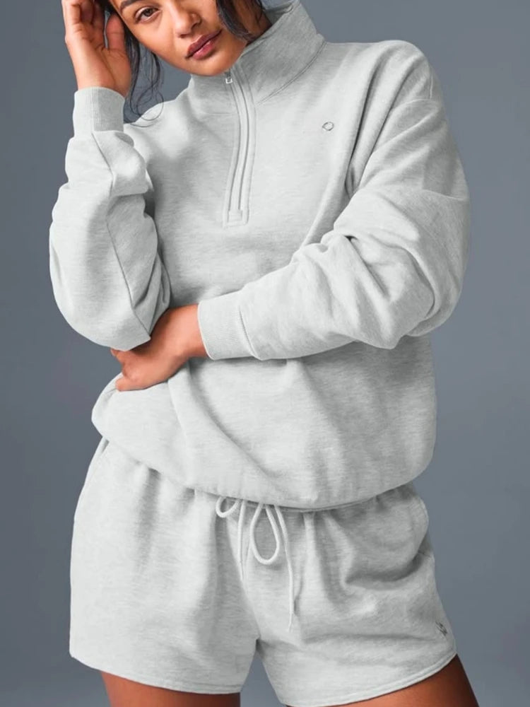 Women's Gray Zip-Up Hoodie