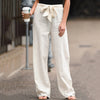 Women's Plus-Size Bow Cotton-Linen Pants