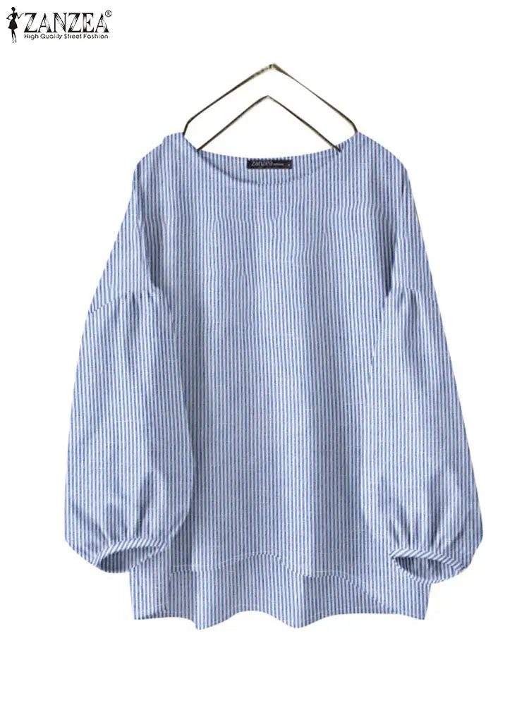 Women's Striped O-Neck Blouse