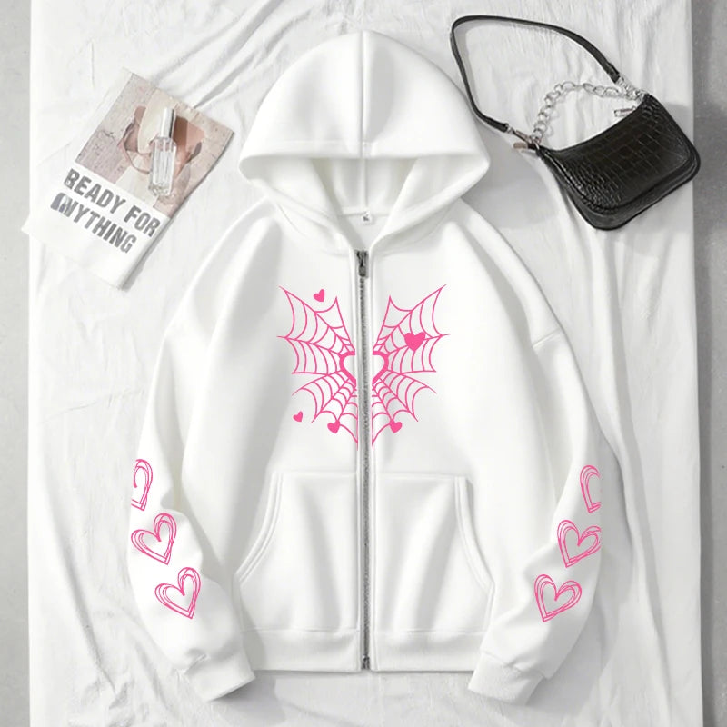 Women's Spider Web Heart Hoodie
