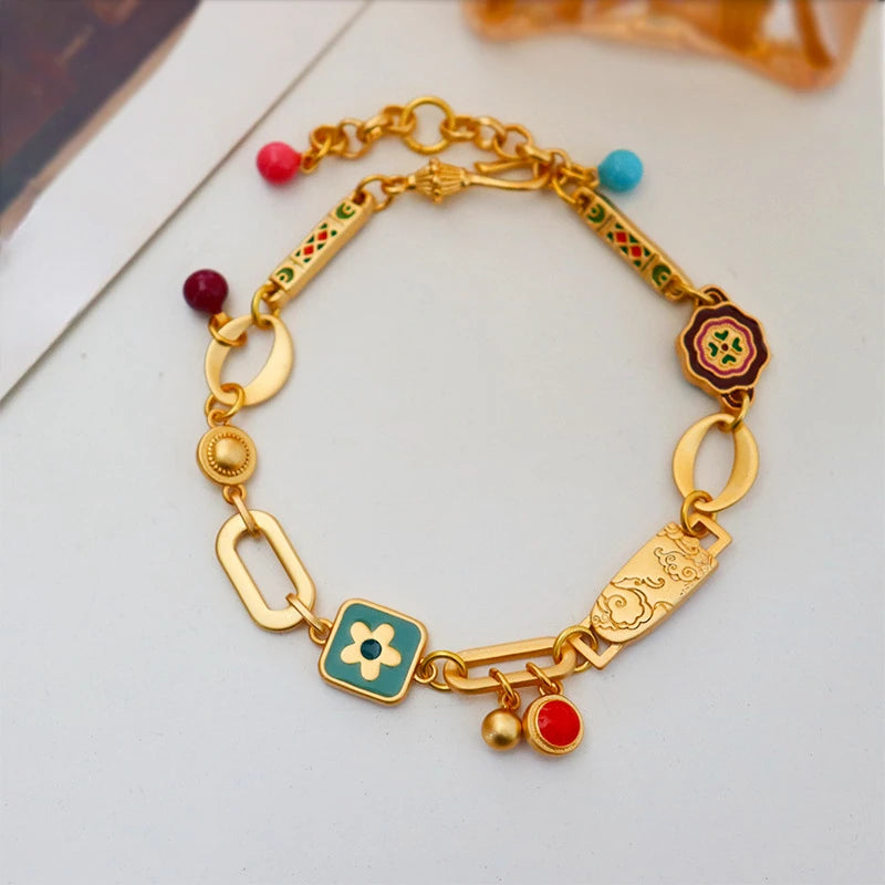 Enamel Japanese embossed bracelet
