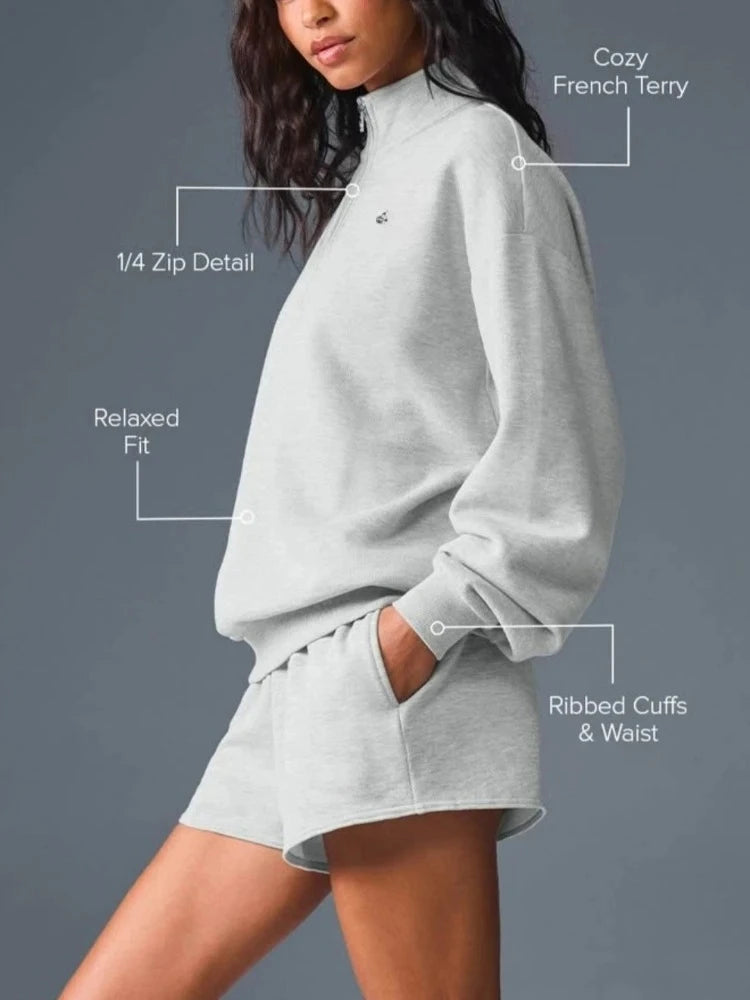 Women's Gray Zip-Up Hoodie