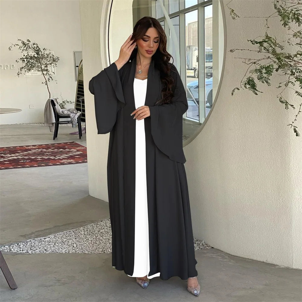 Ruffle Sleeve Open Abaya Kimono