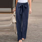 Women's Plus-Size Bow Cotton-Linen Pants