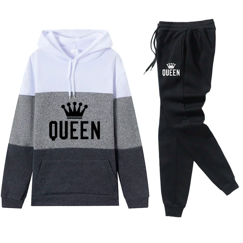 Women's Queen Print Hoodie & Sweatpants Set