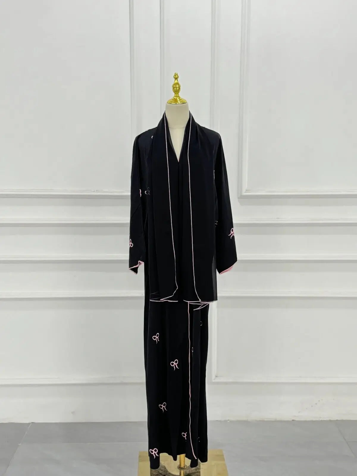 Women's Front-Open Embroidered Abaya Kaftan