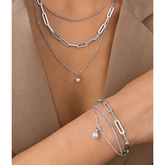 Pearl Luxe Stainless Steel Jewelry Set