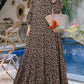 Women's Floral Printed Maxi Abaya Dress