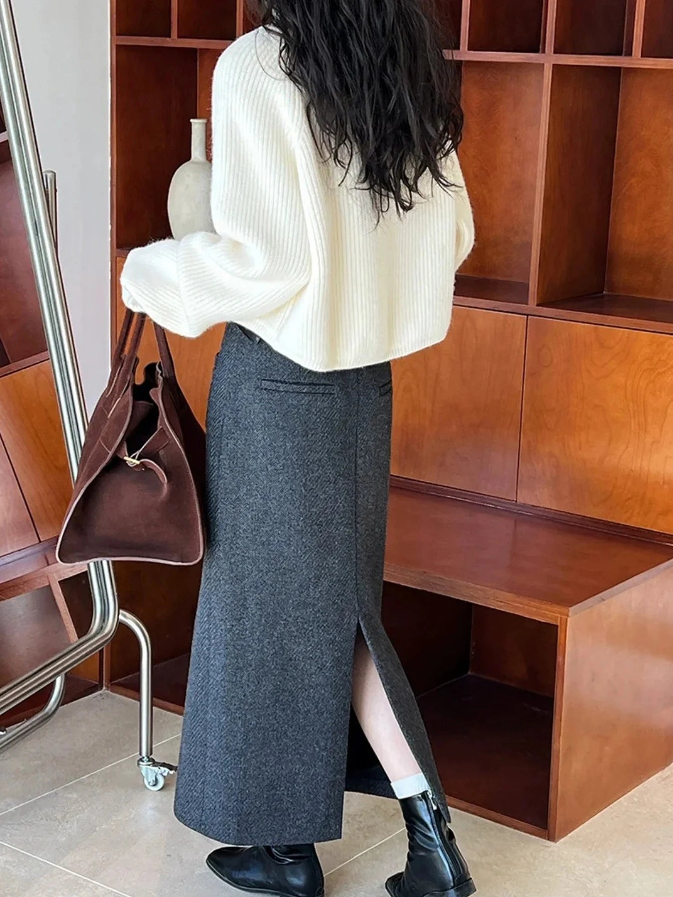 Women's Loose Half-Zip Turtleneck Sweater