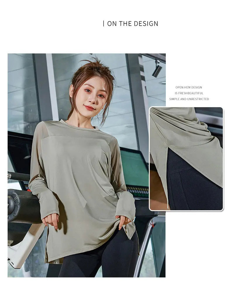 Women's Loose Long-Sleeve Yoga Top