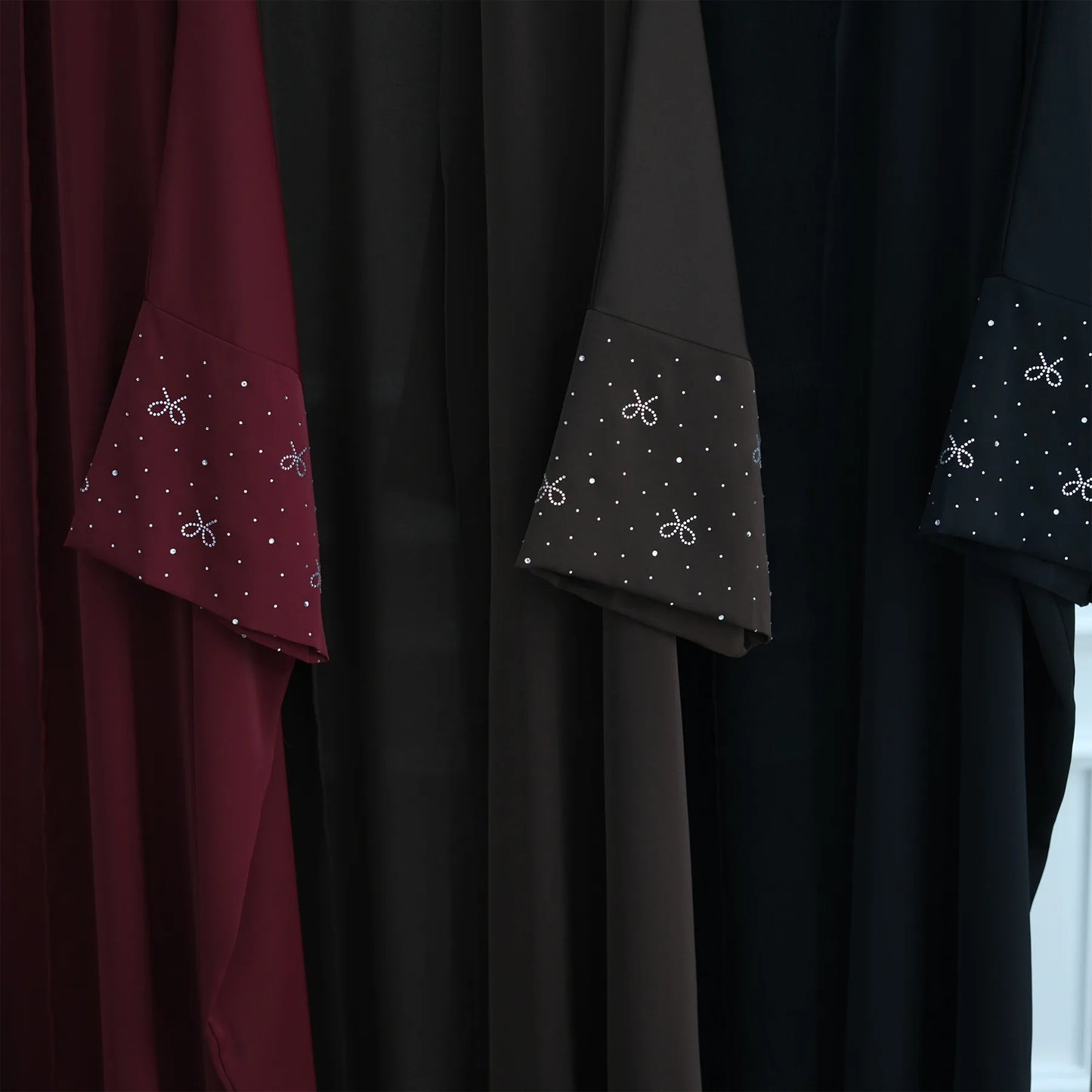 Women's Embroidered Open Front Abaya Jacket