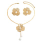 Elegant Pearl Flower Jewelry Set