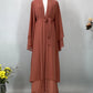 Chiffon Open Abaya Kaftan for Women