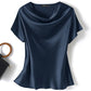 Women's Satin Short-Sleeve Blouse