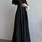 Contrast Trim Open-Front Abaya Cardigan