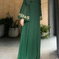 Women's Embroidered Abaya Dress with Scarf