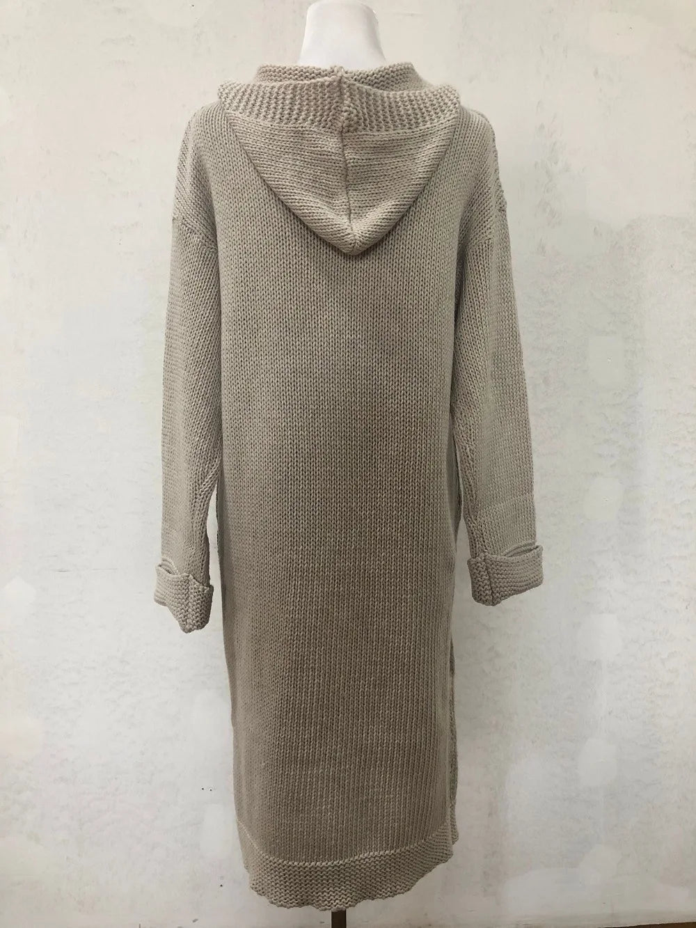 Oversized Hooded Knit Cardigan Coat