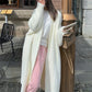 Women's Faux Mink V-Neck Long Cardigan Coat