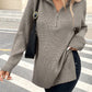 Women's High-Collar Zipper Knit Sweater