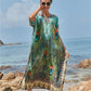Women's Peacock Print Beach Kaftan