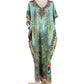 Women's Peacock Print Beach Kaftan