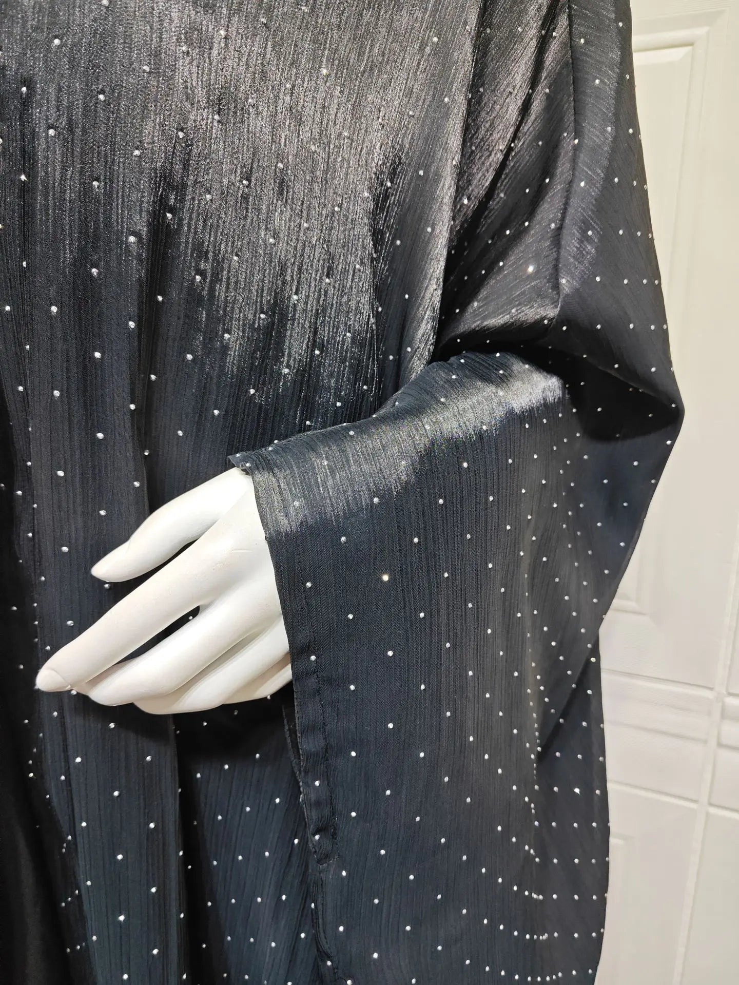 Dubai Diamonds Open-Front Abaya Kaftan