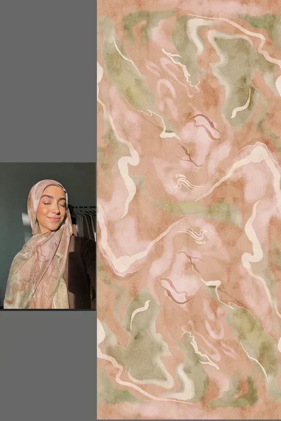 Watercolor Floral Cotton Hijab