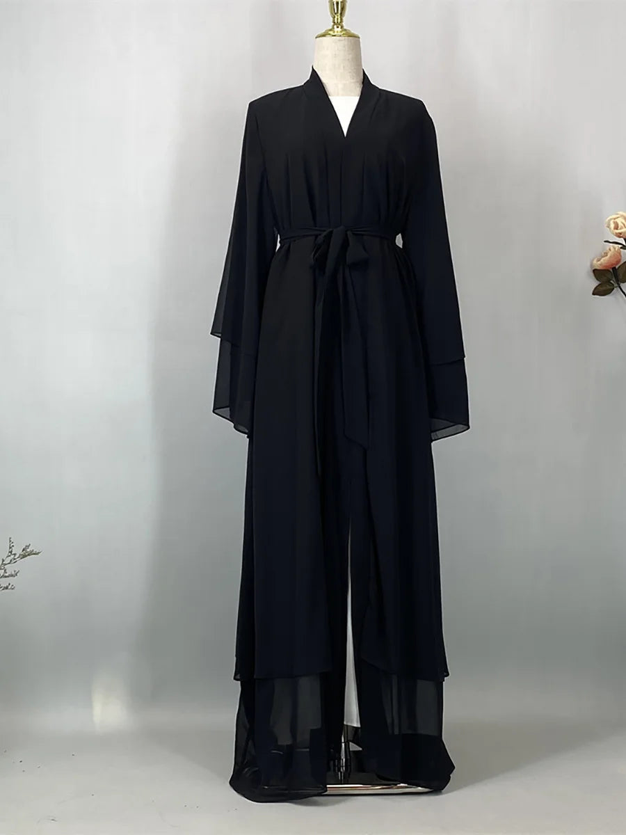 Chiffon Open Abaya Kaftan for Women