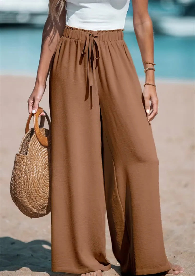 Women's Wide-Leg Drawstring Summer Pants