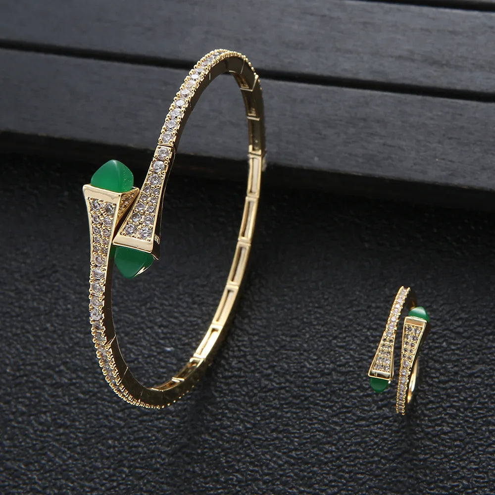 Gold Resin Bracelet & Ring Set
