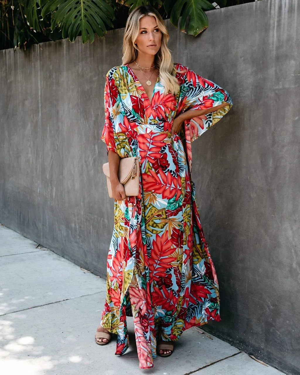Women's Bohemian Printed Beach Kaftan