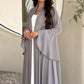 Ruffle Sleeve Open Abaya Kimono
