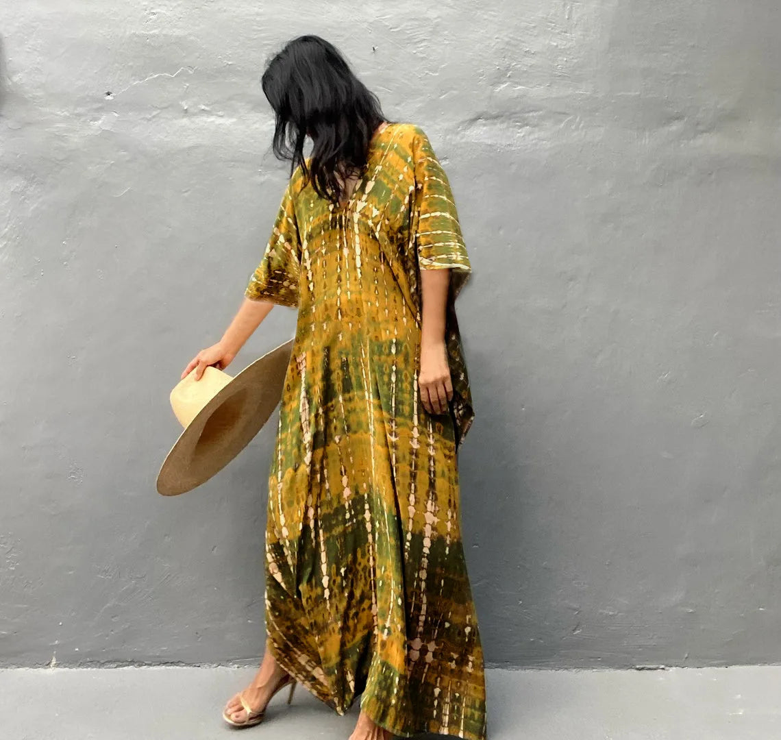 Plus-Size Women's Beach Kaftan Cover-Up