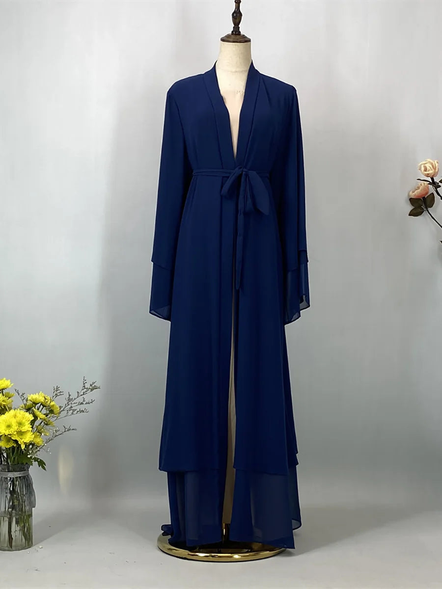 Chiffon Open Abaya Kaftan for Women