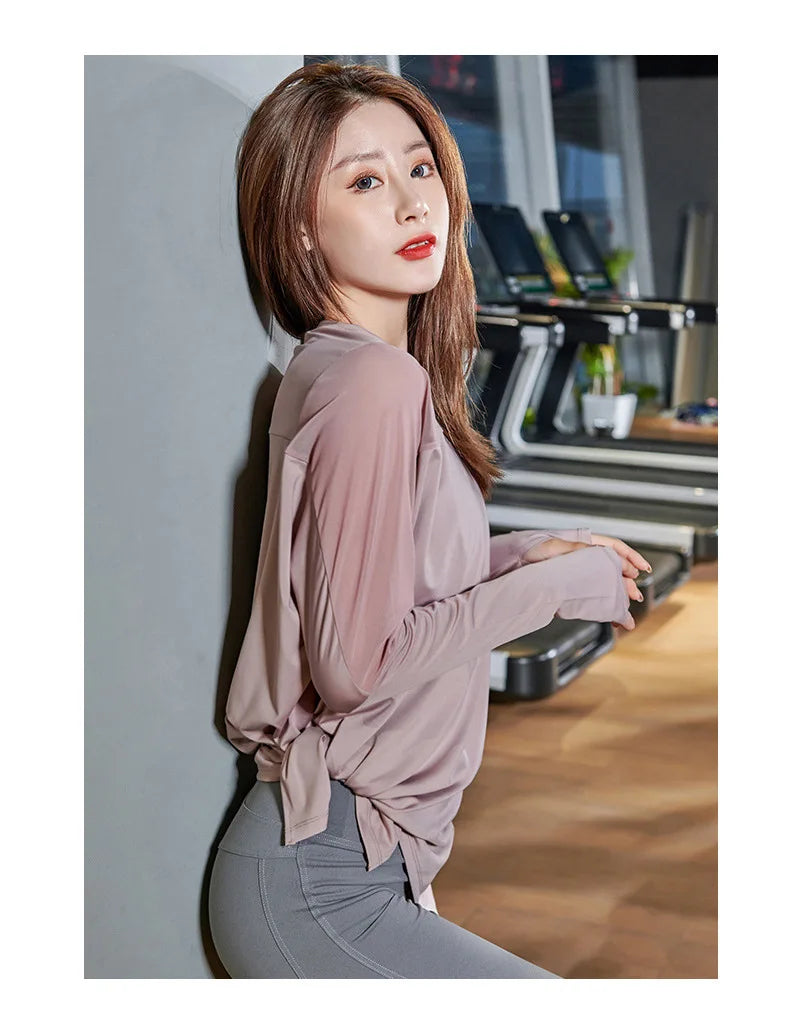 Women's Loose Long-Sleeve Yoga Top