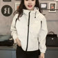 Plus-Size Hooded Windbreaker Jacket
