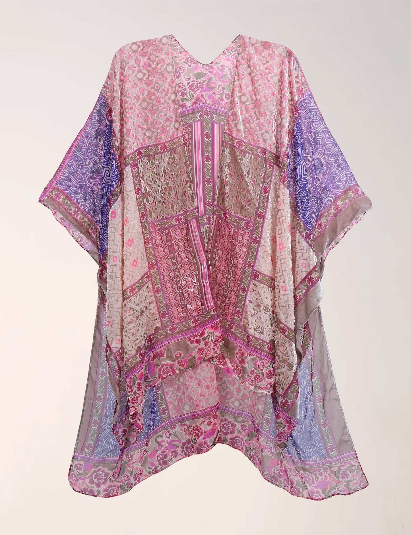 Women’s Burnout Velvet Floral Kimono Cardigan