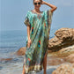 Women's Peacock Print Beach Kaftan