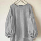 Women's Striped O-Neck Blouse