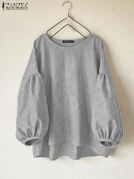 Women's Striped O-Neck Blouse