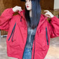 Plus-Size Hooded Windbreaker Jacket