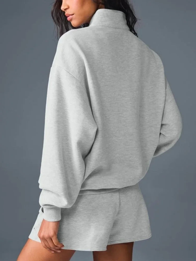 Women's Gray Zip-Up Hoodie