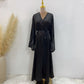 Handmade Beaded Open Abaya with Belt