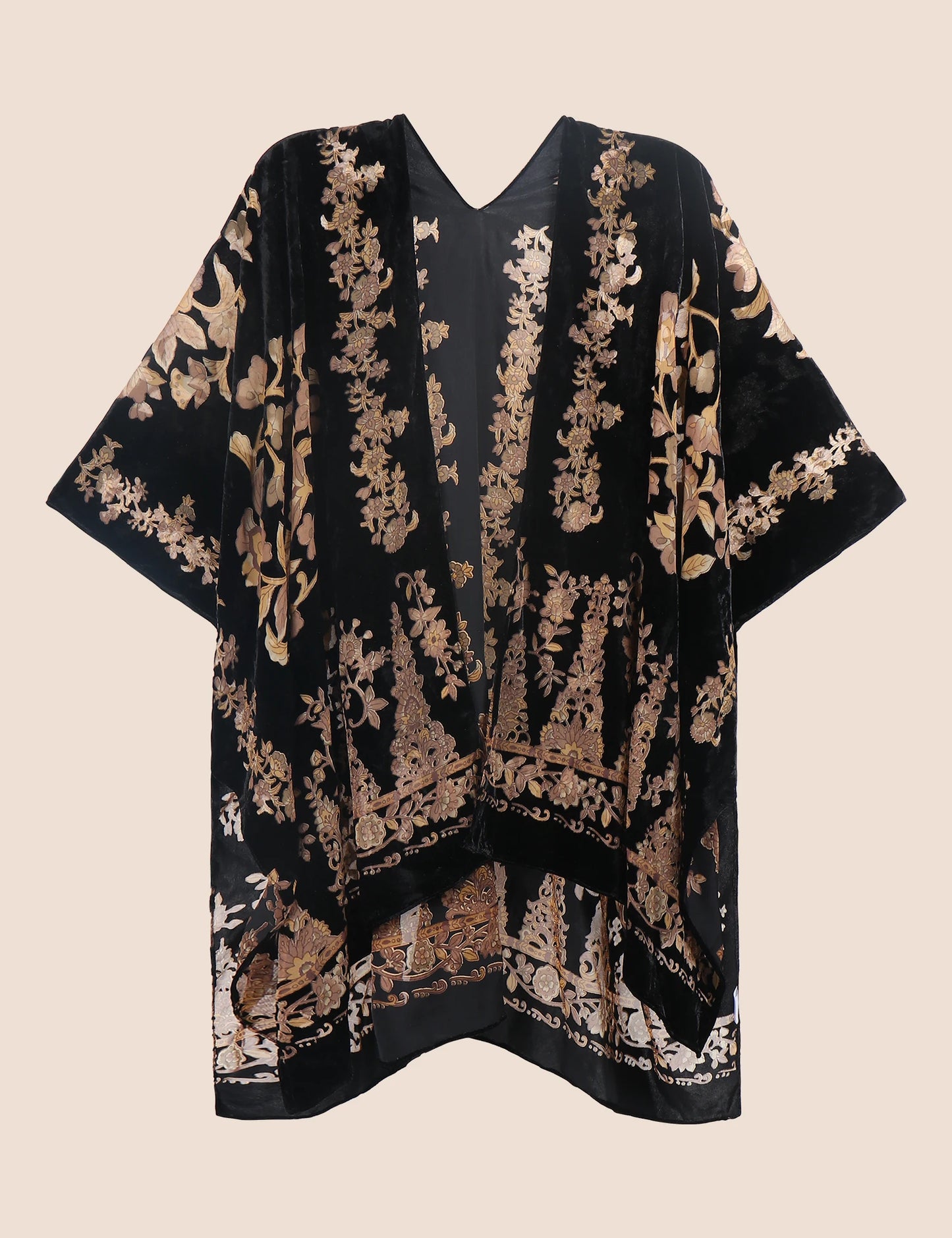 Women’s Burnout Velvet Floral Kimono Cardigan